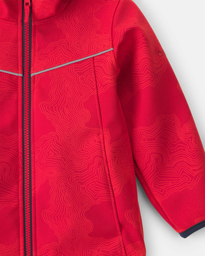 Boys Water-Activated Rain Jacket- Orange /Red, image 3 of 4 slides