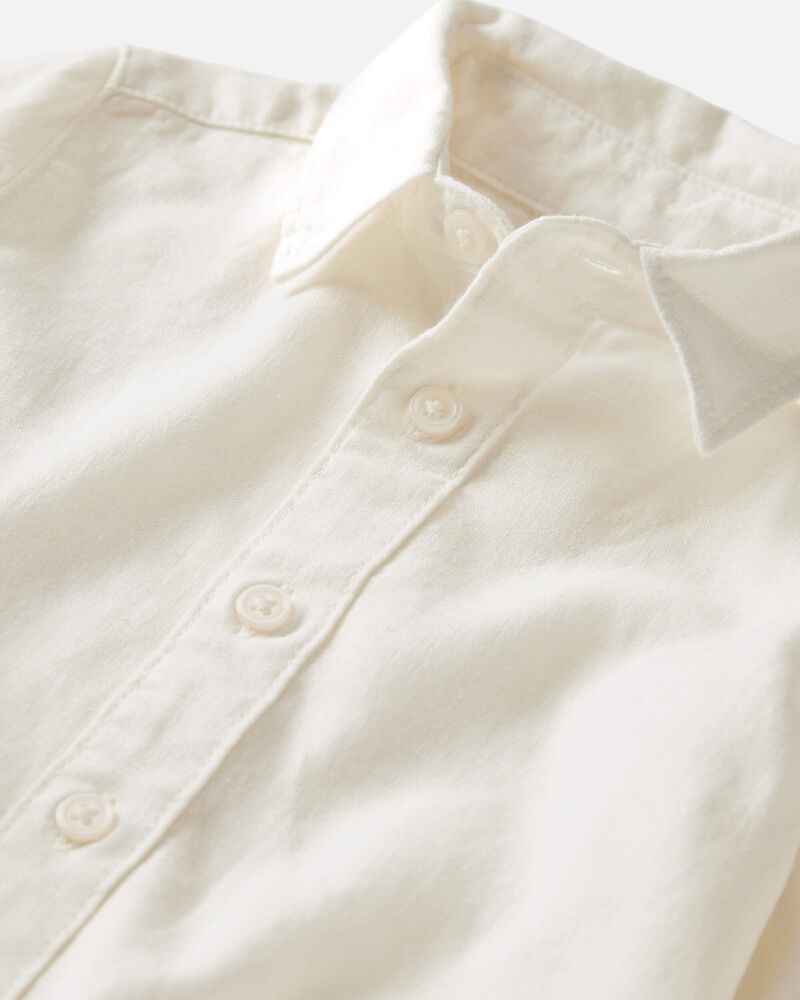 Baby Boy Linen Button-Front Shirt, image 2 of 3 slides