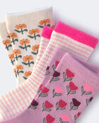 Toute-petit fille - Emballage 3 paires de chaussettes mi-mollet &agrave; motif floral, image 2 sur 3 diapositives