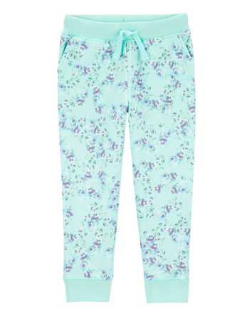 Toddler Floral Print Drawstring Joggers, 