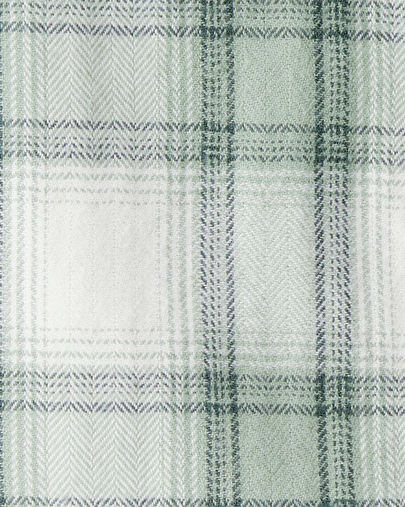 Baby Organic Cotton Herringbone Button-Front Shirt in Plaid, image 3 of 5 slides