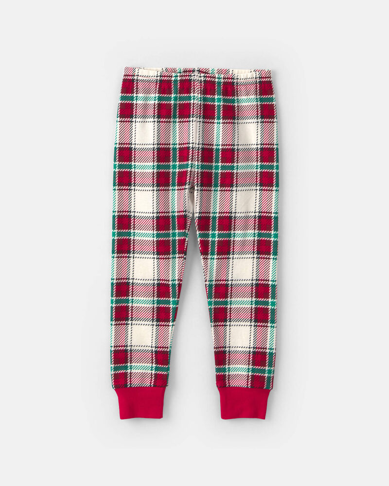 Toddler 2-Piece Christmas Plaid 100% Cotton Snug Fit Pyjama Set - Red/Green, image 2 of 4 slides