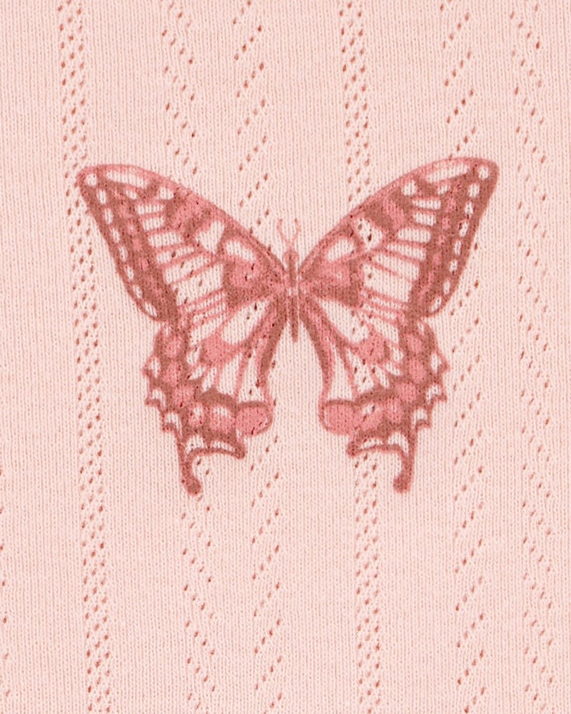 Kid Butterfly Pointelle Baby Tee, image 2 of 3 slides