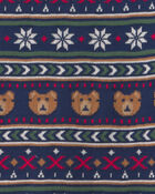 Kids Bear Fair Isle Sweater - Navy Blue, image 2 of 3 slides