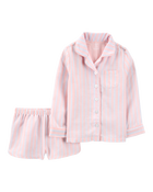 Enfant Pyjama 2 pièces décontracté à rayures - Mauve, image 1 sur 3 diapositives