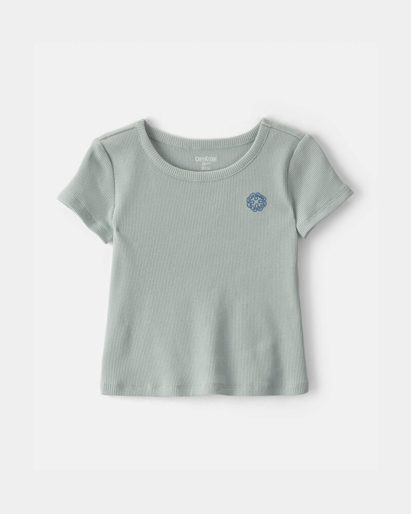Tout-petit fille - T-shirt c&ocirc;tel&eacute; &agrave; logo OshKosh - Vert, image 1 sur 2 diapositives