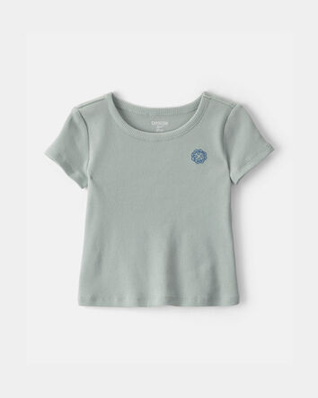 Toddler Girl OshKosh Logo Ribbed Tee - Green, 