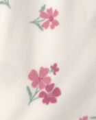 Baby Girl Floral Fleece Loose Fit Wearable Blanket - Cream, image 4 of 5 slides