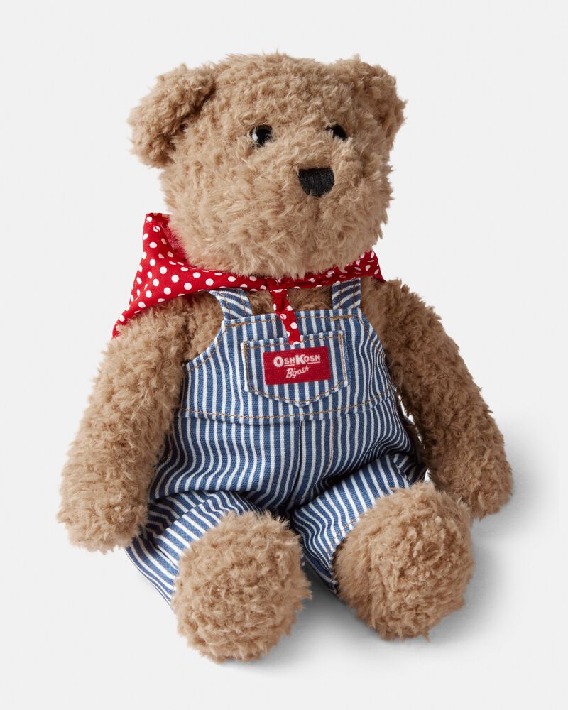 Boys Josh B'gosh' Bear Plush with Hickory Stripe Overalls, image 1 of 2 slides