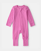 B&eacute;b&eacute; fille - Grenouill&egrave;re ajust&eacute;e &agrave; fermeture &agrave; glissi&egrave;re &agrave; deux sens PurelySoft - Rose, image 2 sur 7 diapositives