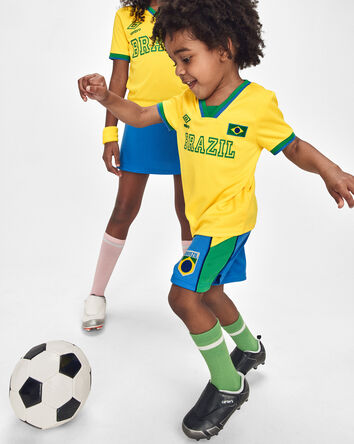  Umbro Brazil Mesh Soccer Shorts - Blue/Yellow/Green, 