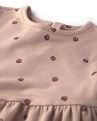Toute-petit fille - Robe en jersey bouclette de coton biologique &agrave; motif pomme, image 4 sur 4 diapositives