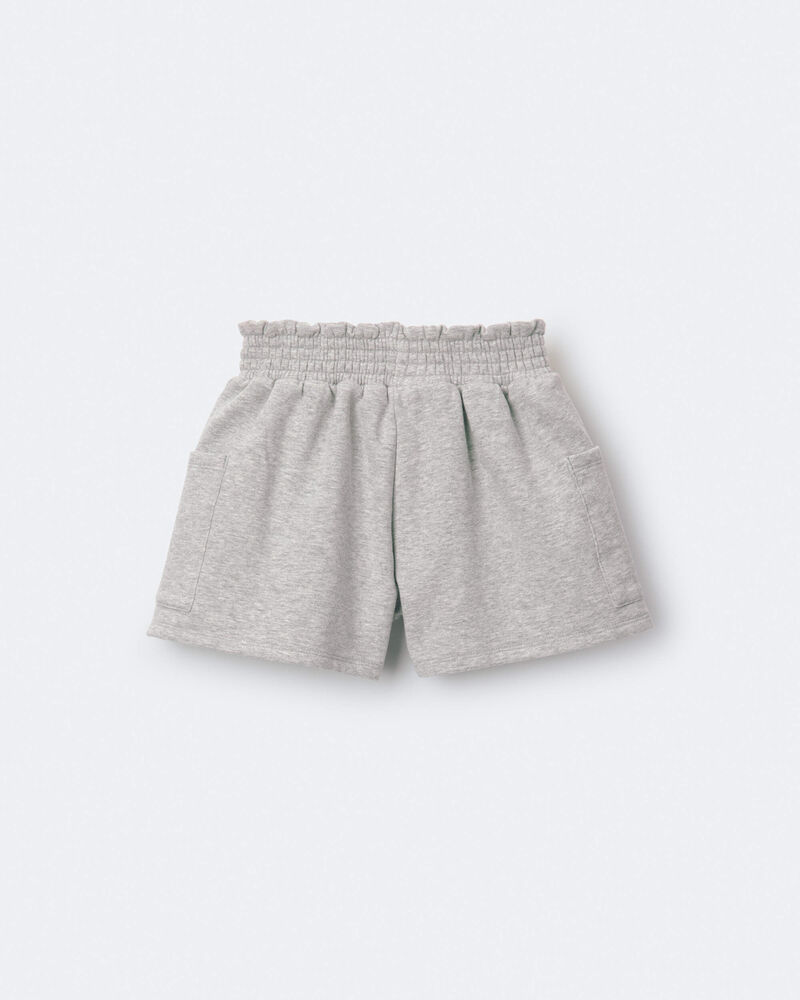 Toddler Girl Fleece Swing Shorts with Pockets &ndash; Heathered Grey, image 6 of 7 slides