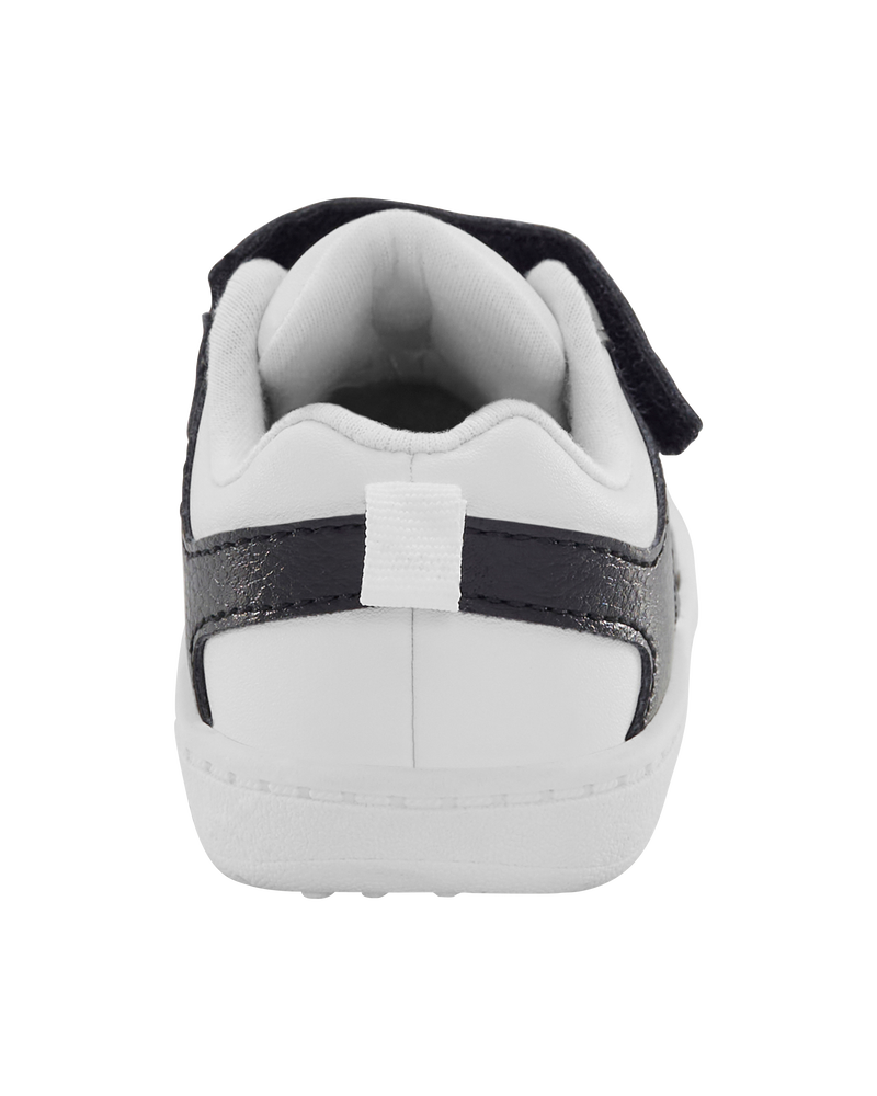 Baby Every Step® First Walker  Faux Leather Fashion Sneakers - White/Black, image 3 of 7 slides