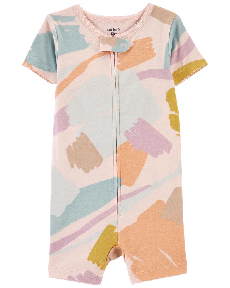 Teal 1-Piece Watercolor 100% Snug Fit Cotton Romper Pyjamas | Carter’s ...