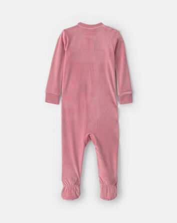 Toddler Girl 1-Piece Icon DreamPlush Snug Fit Footed Pyjama - Pink, 