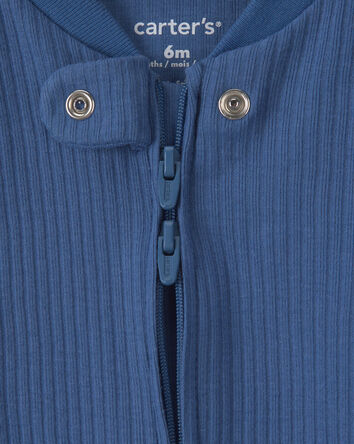 Baby Boy 2-Pack 2-Way Zip Sleepers Solid Sea Creature - Blue, 