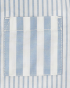 Toddler 2-Piece Striped Button-Front Shirt & Short Set - Blue/Green, image 2 of 4 slides