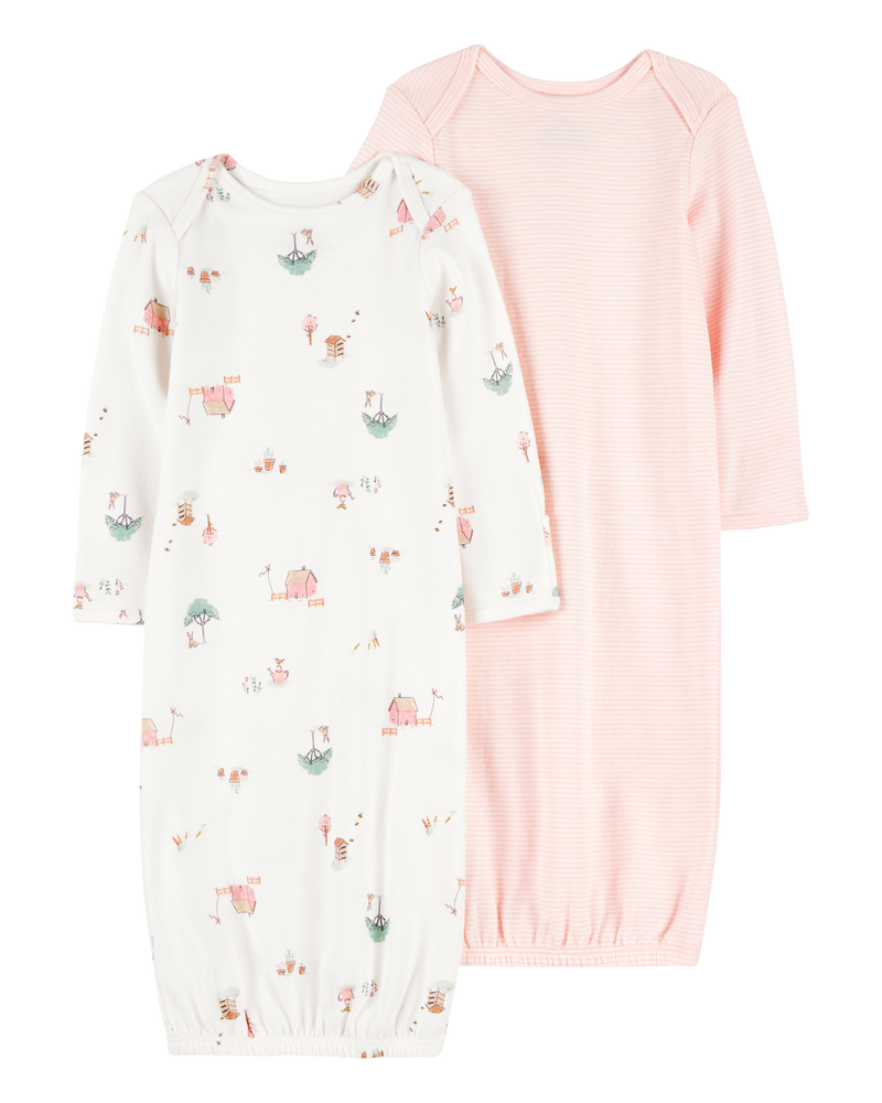 Baby 2-Pack Sleeper Gowns, image 1 of 6 slides