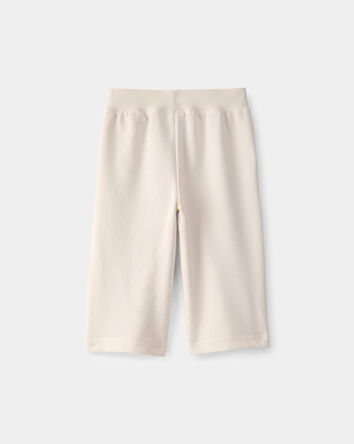Baby Girl French Terry Wide-Leg Active Pants - Ivory, 