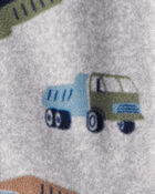 Baby Boy Construction Truck Print Loose Fit Long-Sleeve Sleeper - Grey, image 3 of 4 slides