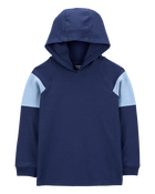 Kid Colourblock Cotton Blend Long-Sleeve Tee - Blue, image 1 of 3 slides