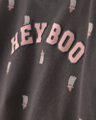 Toddler Girl Halloween 'Hey Boo' French Terry Pullover & Pant Set - Black, image 3 of 5 slides