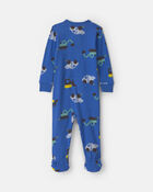 Baby Boy 1-Piece Construction 2-Way Zip 100% Cotton Snug Fit Pyjama - Blue, image 2 of 5 slides