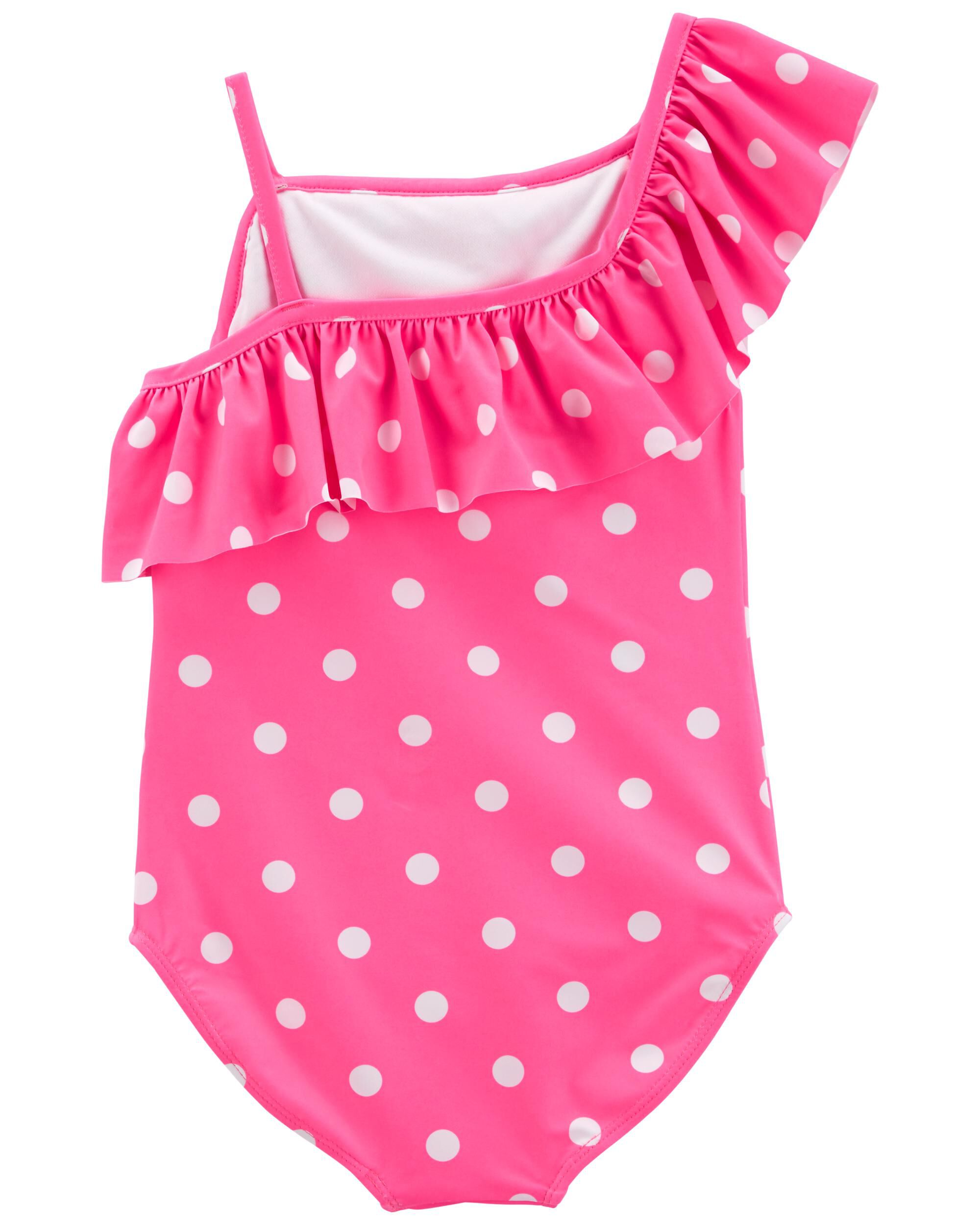 Ruffled Shoulder 1 Piece Swimsuit