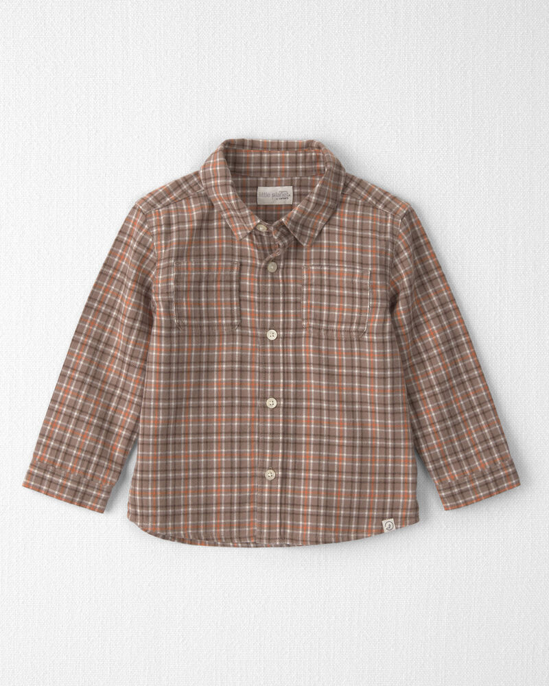 Tout-petit gar&ccedil;on - Chemise boutonn&eacute;e en flanelle de coton biologique, image 1 sur 3 diapositives