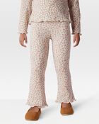 Toddler Floral Thermal Flare Pants, image 1 of 6 slides