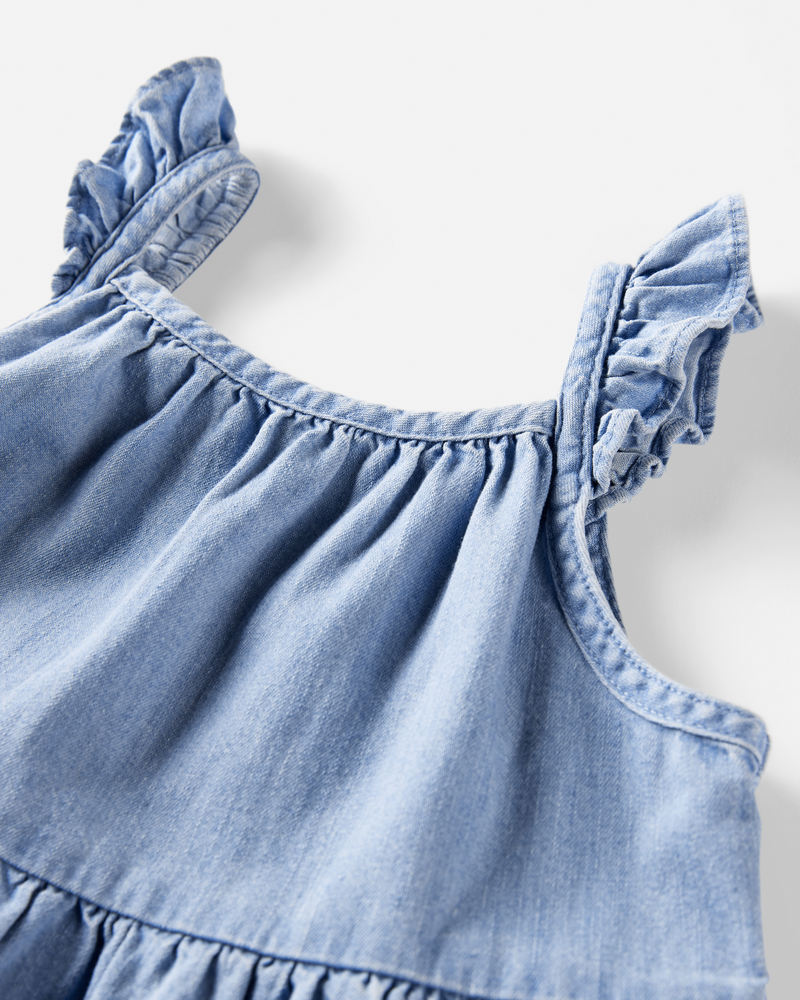 Toddler Organic Cotton Chambray Dress, image 3 of 4 slides