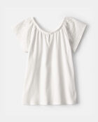 Girls Eyelet Top - White, image 1 of 3 slides