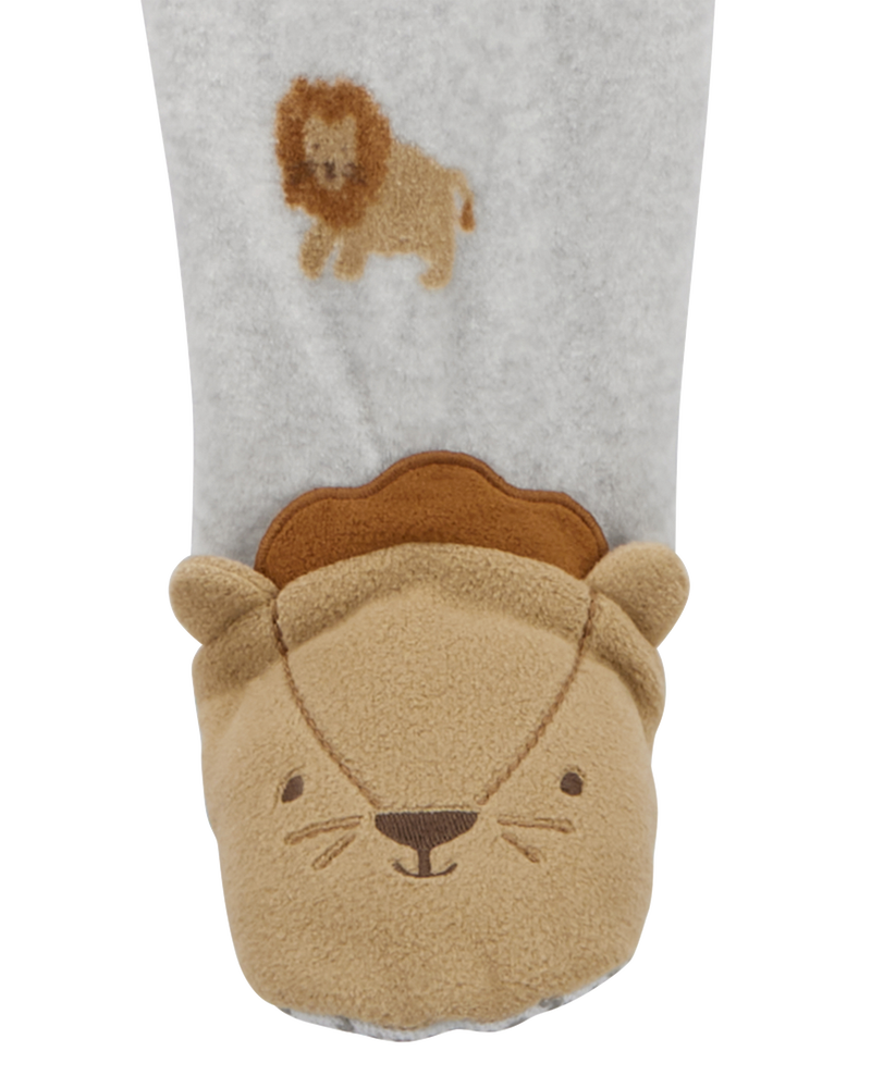 Baby 1-Piece Lion Fleece Footie Pyjamas, image 2 of 5 slides