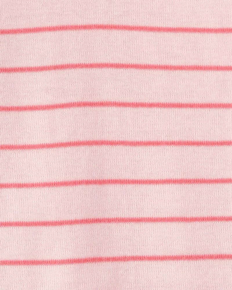 Toddler Girl Ladybug Striped 100% Cotton Snug Fit 1-Piece Pyjama Set - Pink, image 3 of 4 slides