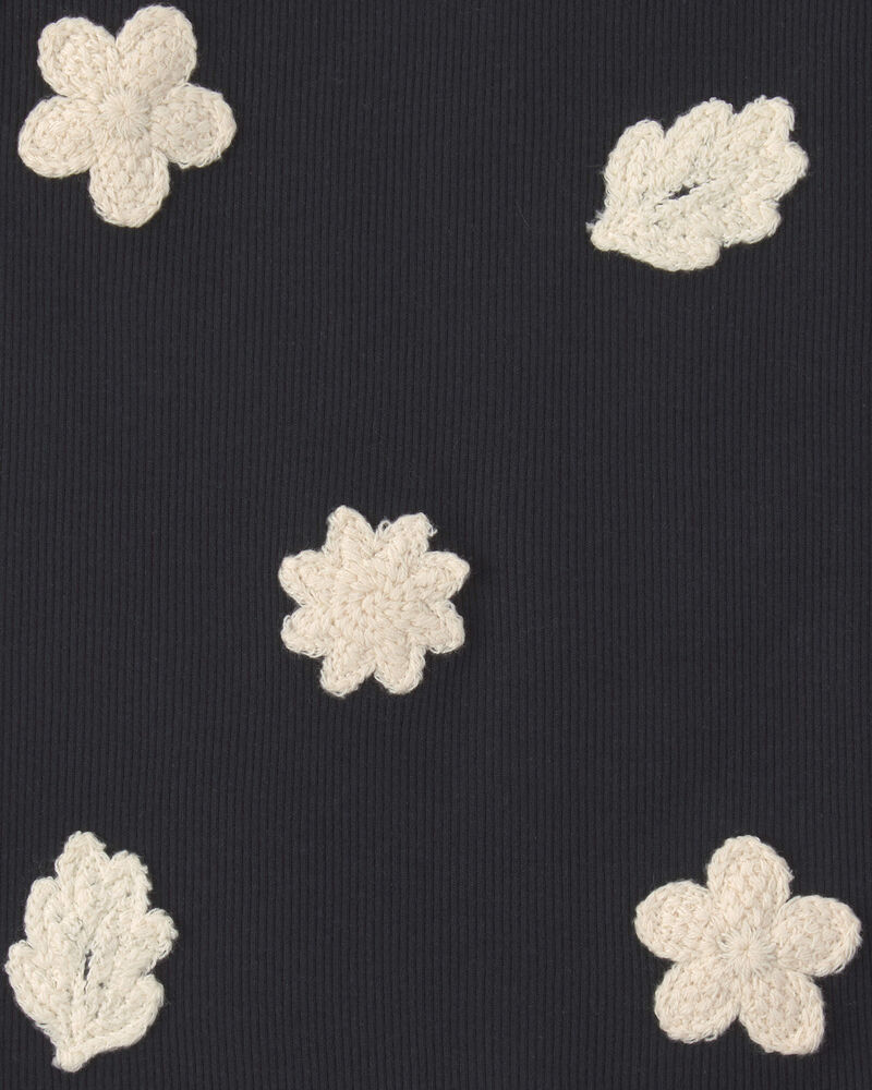 Toddler Girl Floral Embroidered Tank Top - Black, image 6 of 7 slides