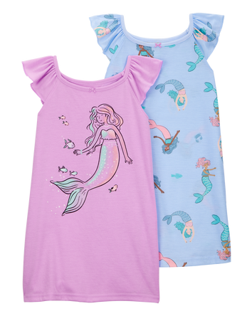 Kid 2-Pack Mermaid Nightgowns, 