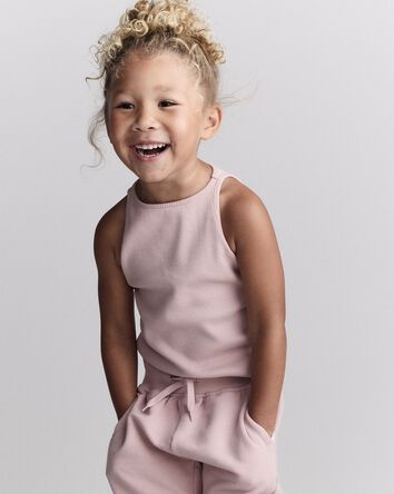 Toddler Girl Ribbed Tank Top - Pink, 