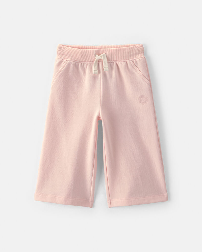 Baby Girl French Terry Drawstring Pants - Pink, image 1 of 4 slides