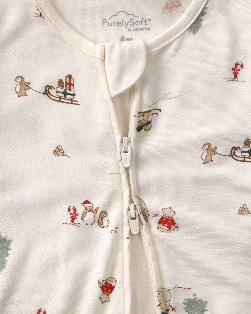 Baby North Pole PurelySoft&trade; 2-Way Zip Sleepers - Cream, image 5 of 9 slides