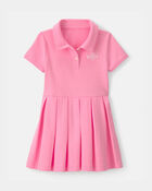 Toddler Girl Pleated Tennis Dress - Pink, image 1 of 5 slides