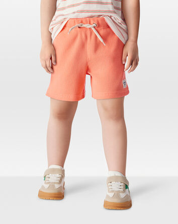 Enfant en bas âge Short en tricot gaufré à cordon de serrage - Orange, 