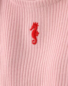 Baby Girl 3-Piece Headband, Top & Chambray Short Set - Pink, image 3 of 6 slides