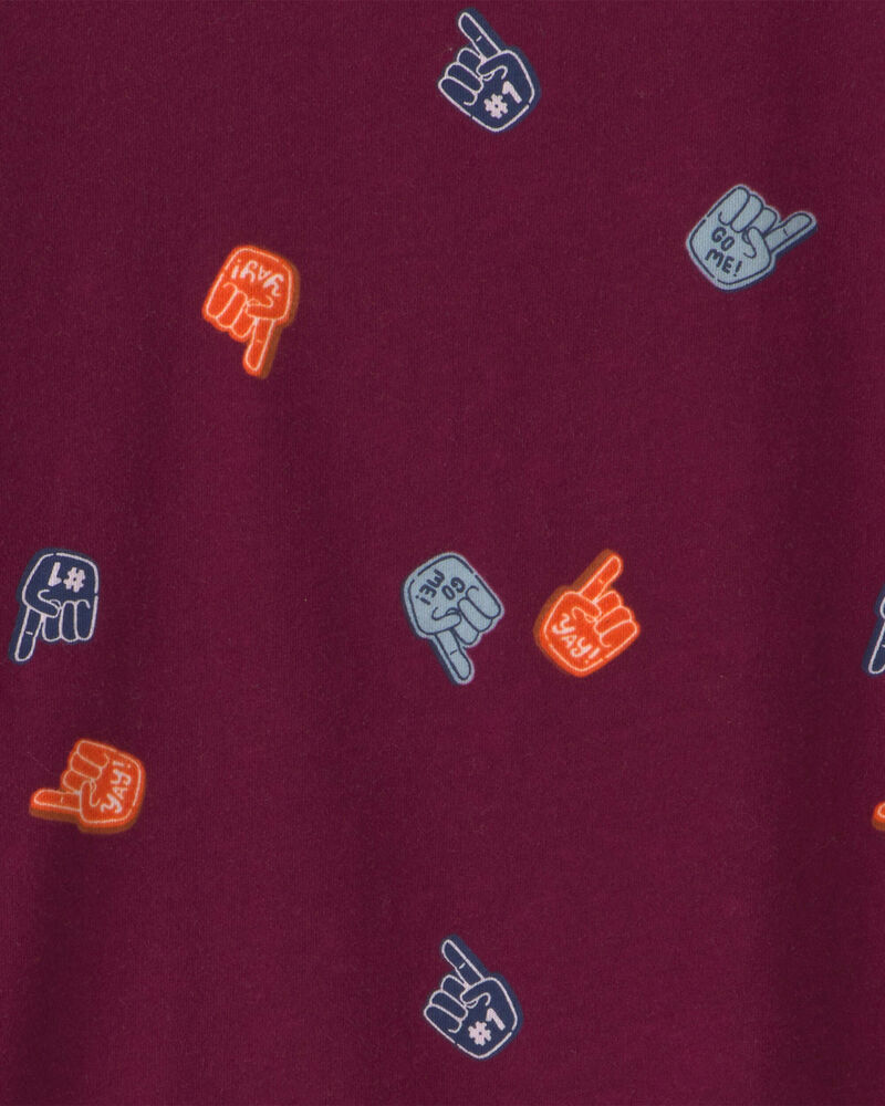 Gar&ccedil;ons - T-shirt manches longues &agrave; motif sport &ndash; Bourgogne, image 2 sur 2 diapositives