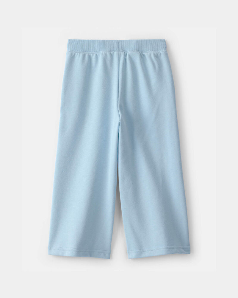 Toddler Girl French Terry Wide-Leg Pants - Blue, image 2 of 4 slides