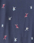 Boys Football Print PurelySoft Long-Sleeve 2-Piece Pyjamas - Navy Blue, image 3 of 5 slides