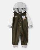 Baby Varsity Hooded Jumpsuit, image 1 of 4 slides