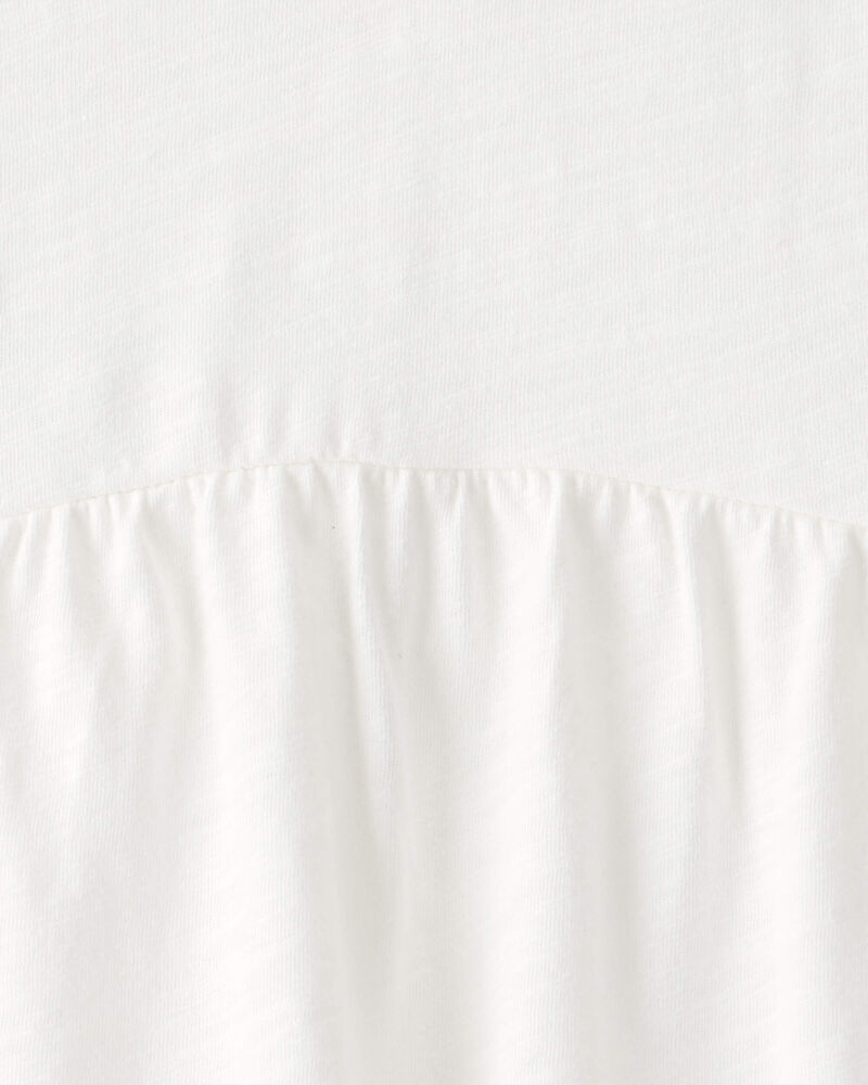 Girls Peplum Short-Sleeve Top - White, image 3 of 4 slides