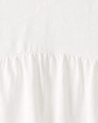 Girls Peplum Short-Sleeve Top - White, image 3 of 4 slides