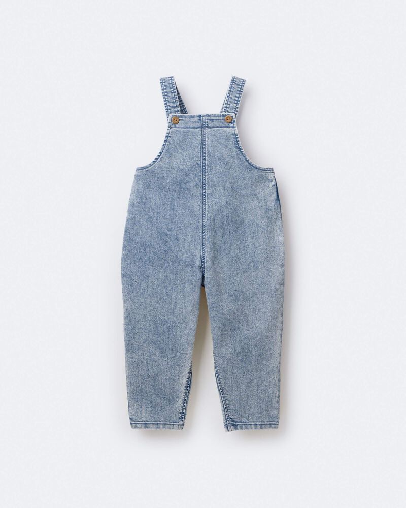 Toddler Avenue Wash Denim Overalls - Blue, image 6 of 7 slides